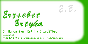 erzsebet brtyka business card